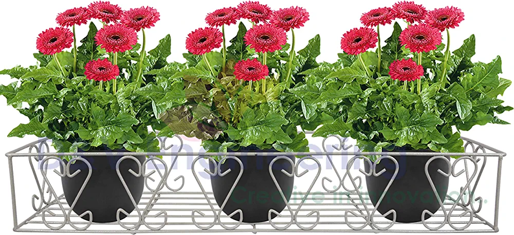 Creative in innovation Metal Railings Pot Stand/Flower Plant Display Stand for Multiple Plants Garden Balcony